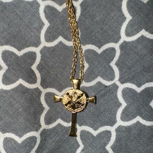 J & C Ferrara Gold Necklas Sand Dollar Cross